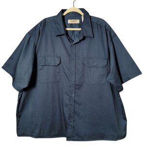Big Mac Workwear Mens Blue Short Sleeve Button Up Utility Work Shirt 3XL Tall